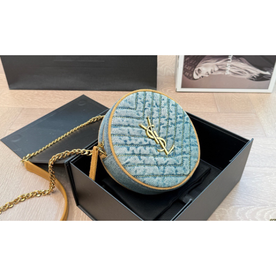 YSL Saint Laurent round round bag denim bag